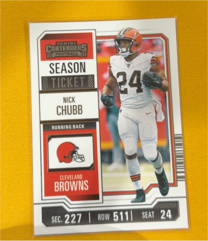 2023 Panini Contenders #26 Nick Chubb Season Ticket — front