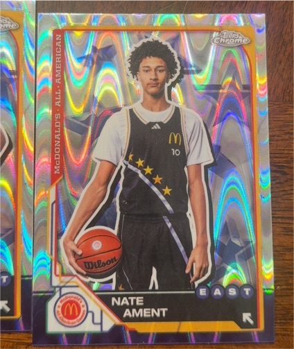 2025 Topps Chrome McDonald's All American RayWave Refractor #3 Nate Ament, East — front