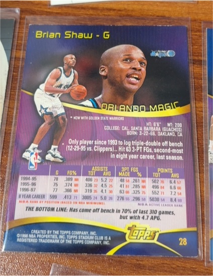 1997-98 Topps Stadium Club Members Only #28 Brian Shaw — front