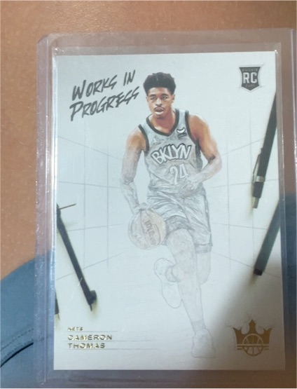 2021-22 Panini Court Kings #21 Cameron Thomas Works in Progress Rookie — front