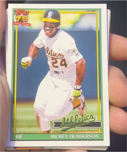 1991 Topps #T91-52 Rickey Henderson — front