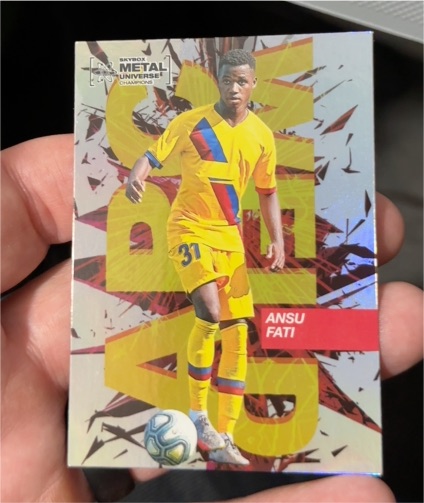 2021 Skybox Metal Universe #AW-3 Ansu Fati Arc Weld — front