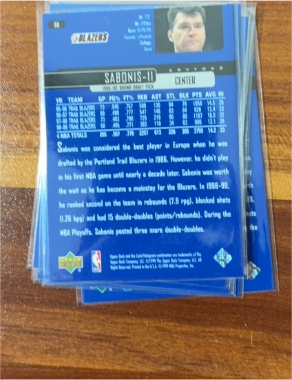 1999 Upper Deck #98 Arvydas Sabonis — front