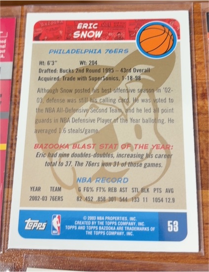 2002-03 Topps #53 Eric Snow — front
