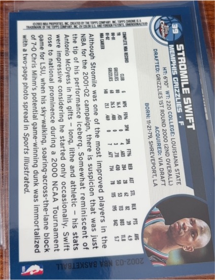 2000-01 Topps Stadium Club #152 Stromile Swift — front