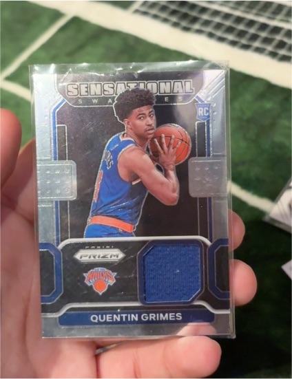 2021-22 Panini Prizm #SW-QGR Quentin Grimes Sensational Swatches Rookie — front