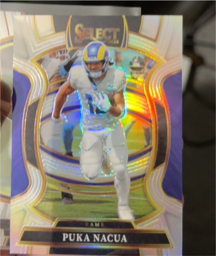 2025 Panini Select #21 Puka Nacua Silver Prizm Concourse — front