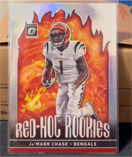 2021 Donruss Optic #RHR-4 Ja'Marr Chase Red Hot Rookies Silver Prizm — front