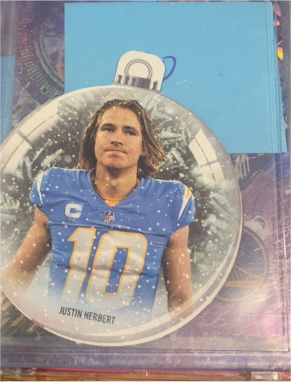 2025 Panini Mosaic #Justin Herbert Holiday Ornament — front