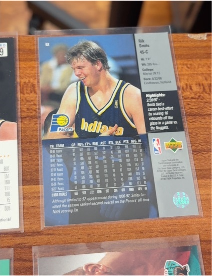 1995-96 Upper Deck Collector's Choice #98 Rik Smits Indiana Pacers — front