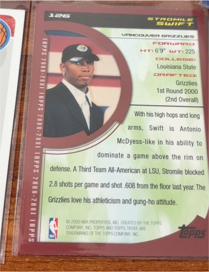 2000-01 Topps Tip Off #126 Stromile Swift — front