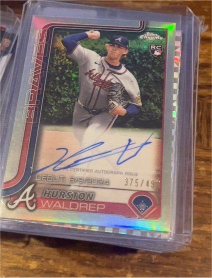 2025 Topps Chrome Update #CRDA-HW Hurston Waldrep Rookie Debut Autograph — front