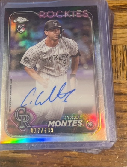 2024 Topps Chrome #RA-CMO Coco Montes Rookie Auto Colorado Rockies — front