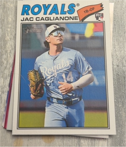 2026 Topps Heritage #136 Jac Caglianone Rookie RC Royals — front
