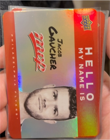 2025-26 Upper Deck MVP #HNI-16 Jacob Gaucher Hello My Name Is — front