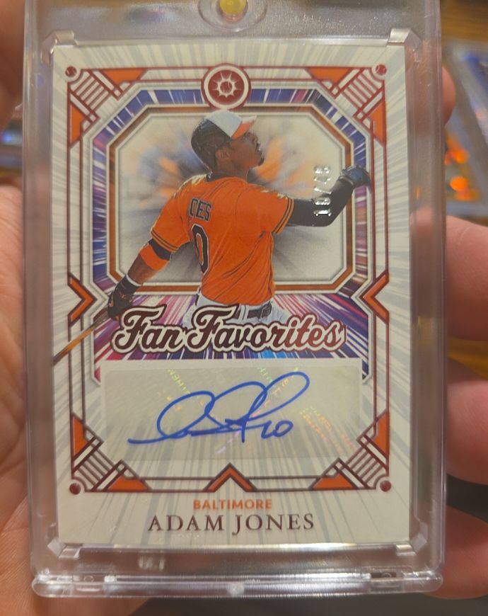 2025 Panini Boys of Summer #12 Adam Jones Fan Favorites Auto Holo Gold — front