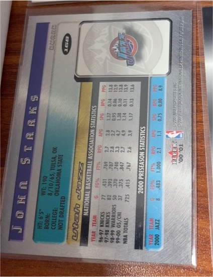 2000 Fleer #168 John Starks — front