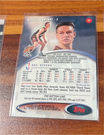 1998-99 Topps Stadium Club #12 Detlef Schrempf — front