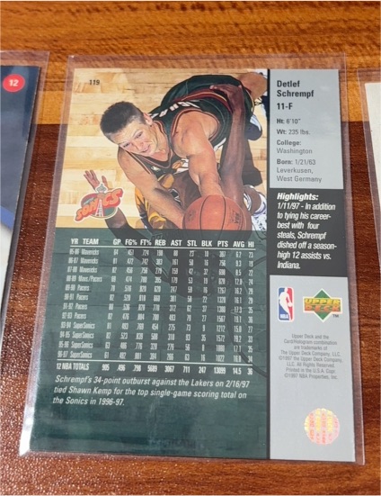 1996 Upper Deck #119 Detlef Schrempf — front