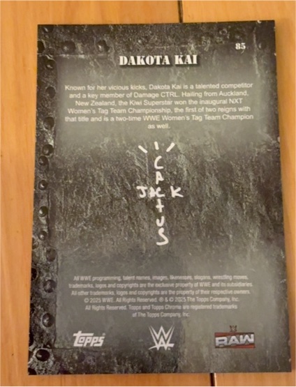 2025 Topps WWE Cactus Jack #85 Dakota Kai — front