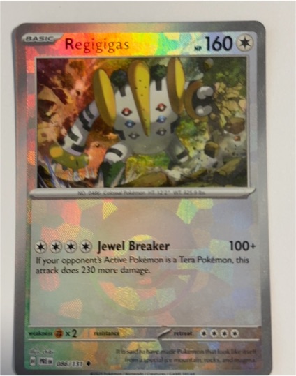 2019 Pokémon Sword & Shield Prismatic Evolutions #086 Regigigas — front