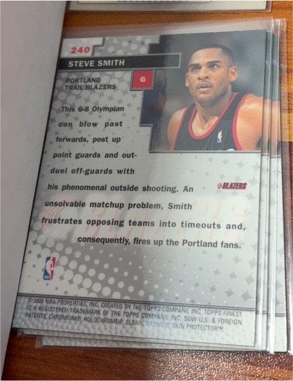 1999-00 Topps Finest #240 Steve Smith — front