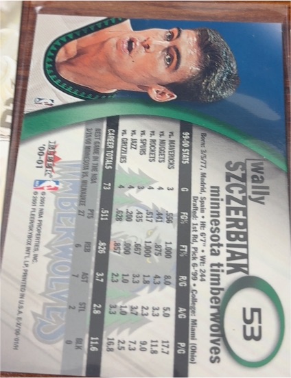 2000-01 EX #53 Wally Szczerbiak — front