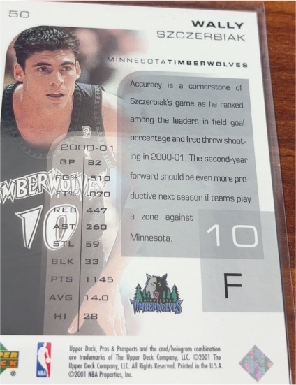 2000-01 Upper Deck #10 Wally Szczerbiak — front