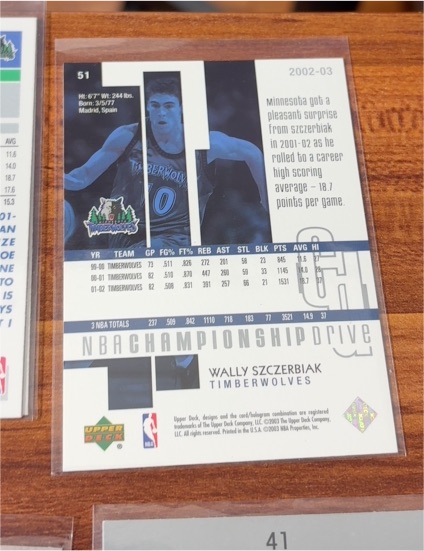 2002-03 Upper Deck #51 Wally Szczerbiak — front