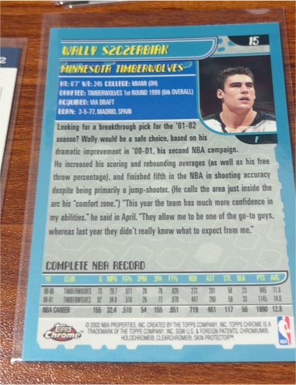 2001-02 Topps Chrome #15 Wally Szczerbiak — front