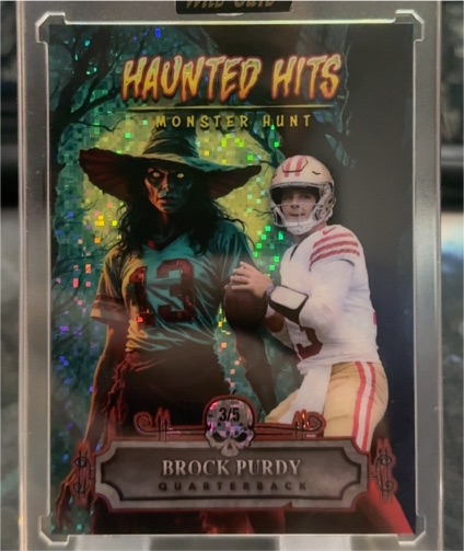 2025 Wild Card Haunted Hits Monster Hunt Jersey Edition #3/5 Brock Purdy — front