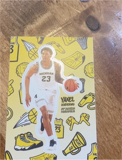 2025-2026 Valiant Michigan Wolverines Basketball #Sticker Insert Yaxel Lendeborg — front