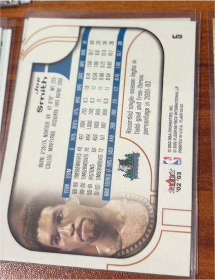 2002-03 Fleer #5 Joe Smith — front