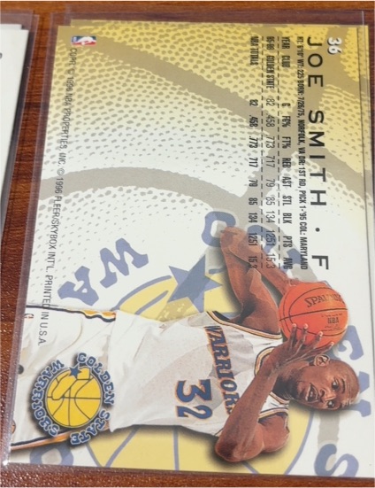 1995-96 SkyBox Premium #1 Joe Smith NBA Draft Lottery Pick Exchange — front