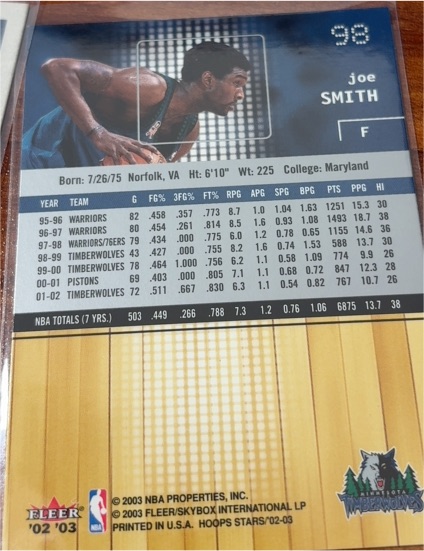 2002 Fleer #98 Joe Smith — front