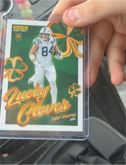 2025 Panini Instant #16 Tyler Warren Lucky Clover — front