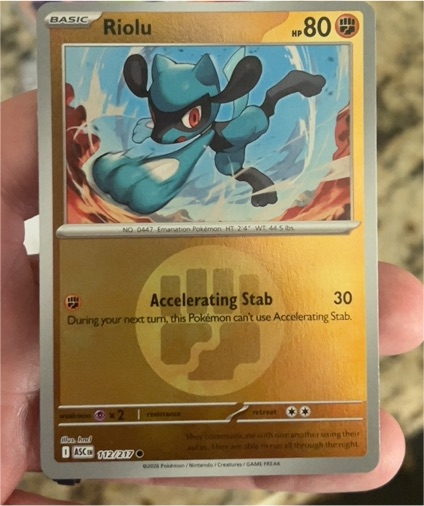 2020 Pokémon Ascended Heroes #112 Riolu — front