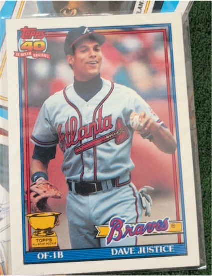 1991 Topps #329 Dave Justice — front