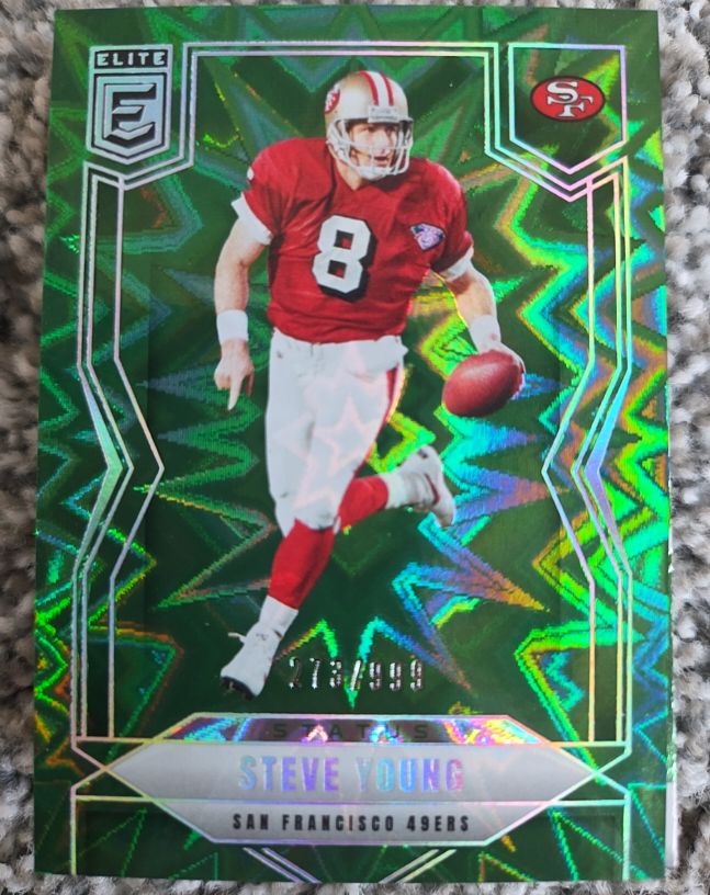 2025 Panini Donruss Elite #37 Steve Young Green Disco — front