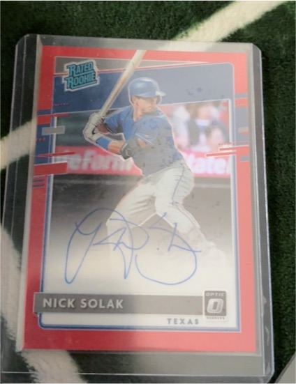 2020 Donruss Optic #RRS-NS Nick Solak Rated Rookie Auto — front