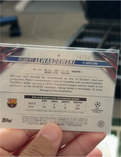 2022-23 Topps UEFA Champions League #11 Robert Lewandowski — front