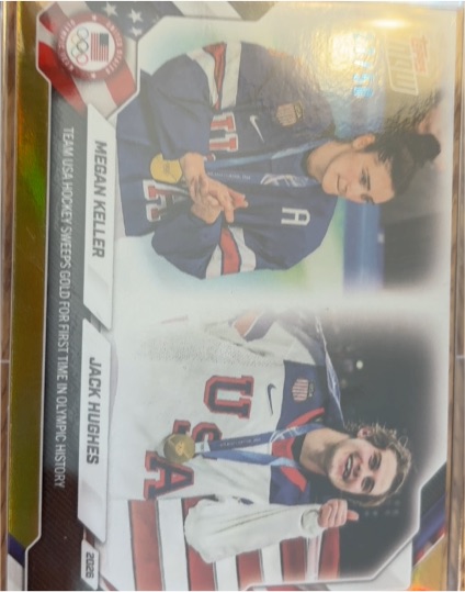 2026 Topps Now Olympics #19 Megan Keller / Jack Hughes — front