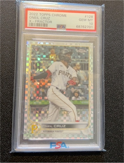 2022 Topps Chrome #128 Oneil Cruz X-Fractor Rookie — front