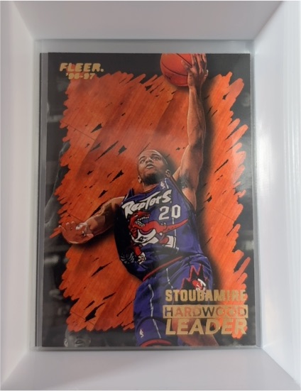 1996-97 Fleer #145 Damon Stoudamire Hardwood Leader — front