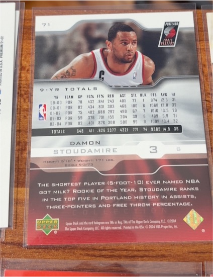 2000 Upper Deck Ovation #45 Damon Stoudamire — front