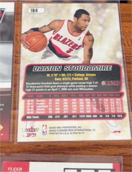 2000-01 Fleer Ultra #164 Damon Stoudamire — front