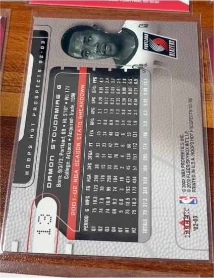 2002 Fleer Hoops Hot Prospects #02-03 Damon Stoudamire — front