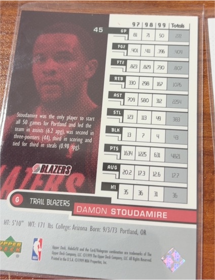 1998 Upper Deck #45 Damon Stoudamire — front