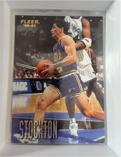 1996-97 Fleer #111 John Stockton — front