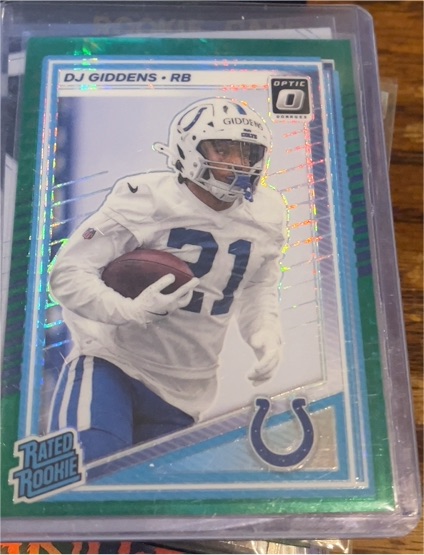 2025 Panini Donruss Optic #258 DJ Giddens Rated Rookie Green Hyper — front
